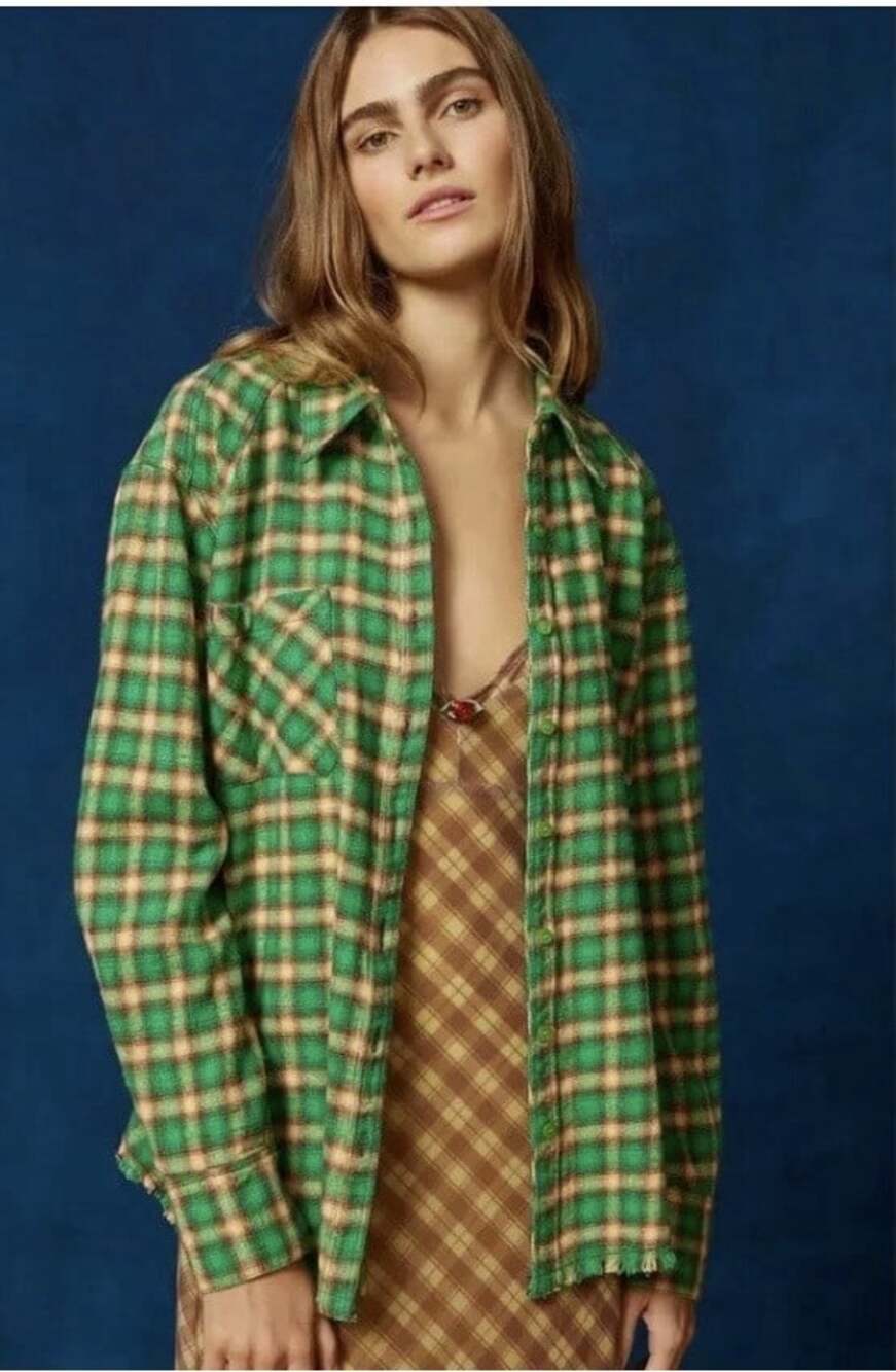 BDG Urban Outfitters Brixton Flannel Button-Down Shirt Size Medium Western Y2K